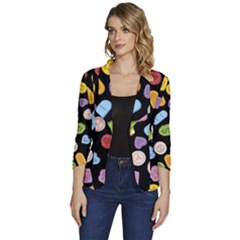 Women s One-Button 3/4 Sleeve Short Jacket 