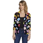 Ecstasy pills pattern Women s One-Button 3/4 Sleeve Short Jacket