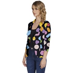 Women s One-Button 3/4 Sleeve Short Jacket 