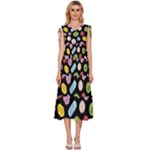 Ecstasy pills pattern V-Neck Drawstring Shoulder Sleeveless Maxi Dress