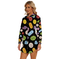 Womens Long Sleeve Shirt Dress 