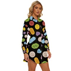 Womens Long Sleeve Shirt Dress 