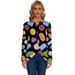 Ecstasy pills pattern Long Sleeve Crew Neck Pullover Top