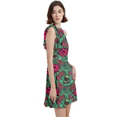 Cocktail Party Halter Sleeveless Dress With Pockets 