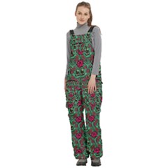 Women s Side Zip Front Pouch Ski And Snowboard Bib Pants	 