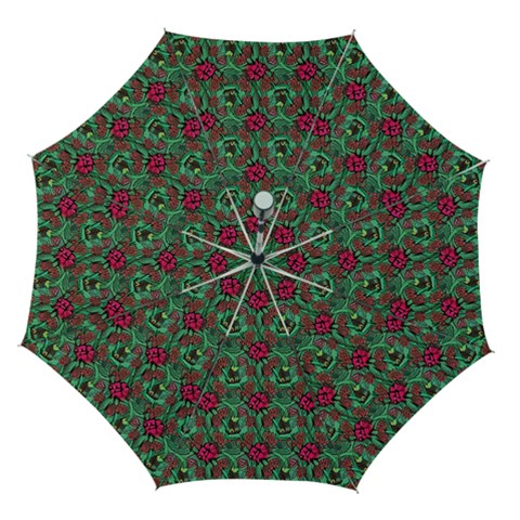 Retro 1880s Flowers Pattern 3 Automatic Folding Umbrella with Case (Medium) from ArtsNow.com