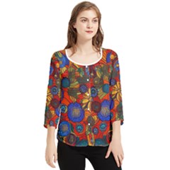 Chiffon Quarter Sleeve Blouse 