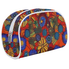 Mid Century Retro Floral 1970s 1960s Pattern 69 Make Up Case (Medium) from ArtsNow.com