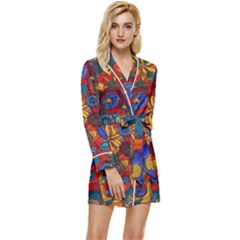 Long Sleeve Satin Robe 