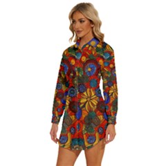 Womens Long Sleeve Shirt Dress 