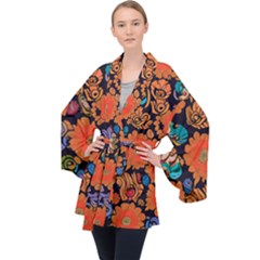 Long Sleeve Velvet Kimono  