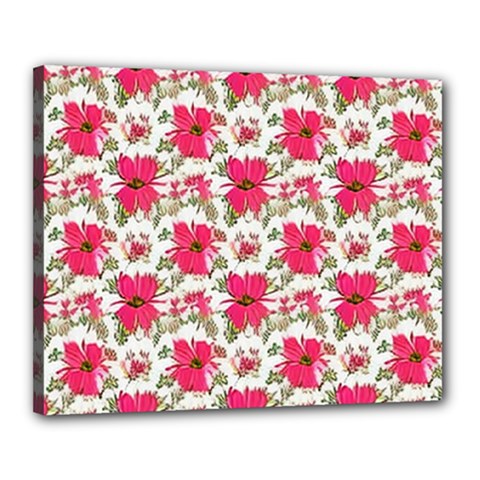 Retro 1880s Flowers Pattern 14 Canvas 20  x 16  (Stretched) from ArtsNow.com