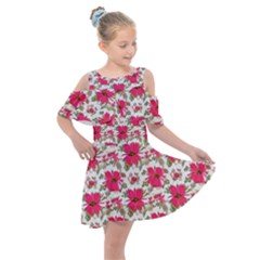 Kids  Shoulder Cutout Chiffon Dress 