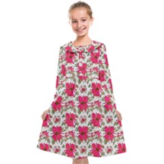 Retro 1880s Flowers Pattern 14 Kids  Midi Sailor Dress from ArtsNow.com