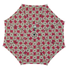 Retro 1880s Flowers Pattern 14 Automatic Folding Umbrella with Case (Medium) from ArtsNow.com