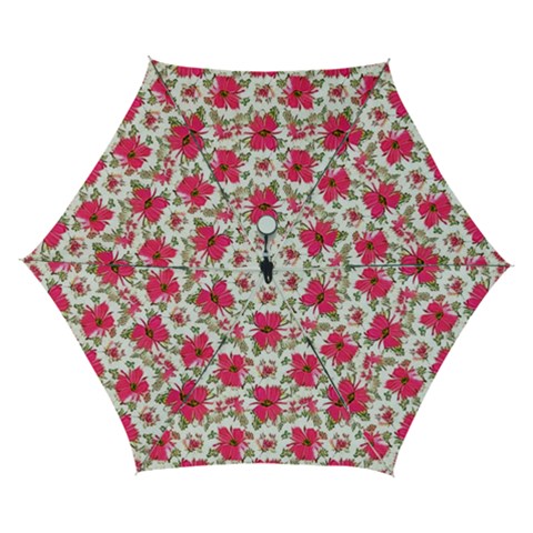 Retro 1880s Flowers Pattern 14 Automatic Folding Umbrella with Case (Small) from ArtsNow.com