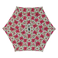 Retro 1880s Flowers Pattern 14 Automatic Folding Umbrella with Case (Small) from ArtsNow.com