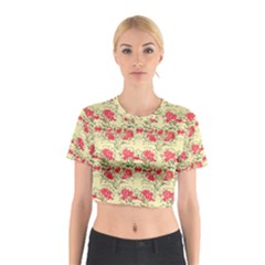 Retro 1880s Flowers Pattern 18 Cotton Crop Top from ArtsNow.com