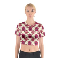 Retro 1880s Flowers Pattern 21 Cotton Crop Top from ArtsNow.com