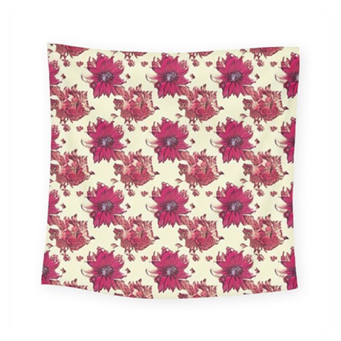 Retro 1880s Flowers Pattern 21 Square Tapestry (Small) from ArtsNow.com