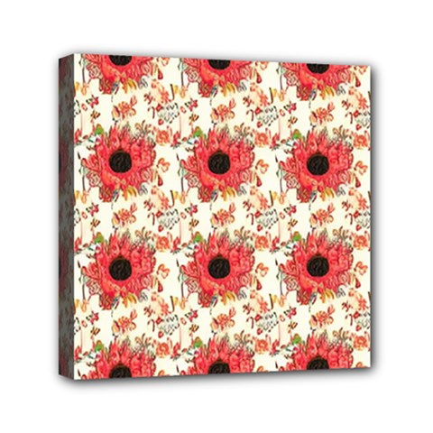 Retro 1880s Flowers Pattern 23 Mini Canvas 6  x 6  (Stretched) from ArtsNow.com