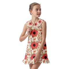 Kids  Pilgrim Collar Ruffle Hem Dress 