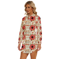 Womens Long Sleeve Shirt Dress 