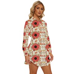 Womens Long Sleeve Shirt Dress 