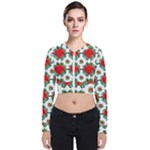 Retro 1880s Flowers Pattern 13 Long Sleeve Zip Up Bomber Jacket