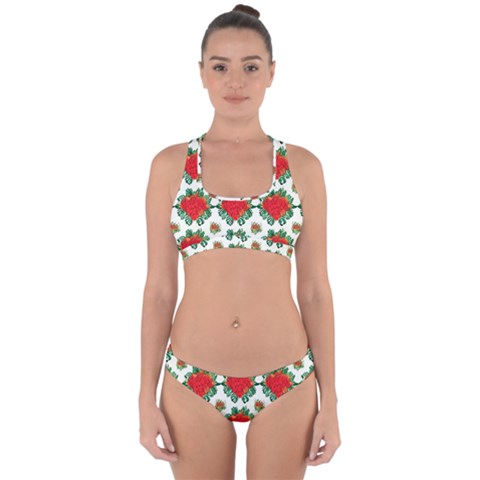 Retro 1880s Flowers Pattern 13 Cross Back Hipster Bikini Set from ArtsNow.com