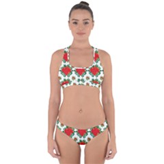 Retro 1880s Flowers Pattern 13 Cross Back Hipster Bikini Set from ArtsNow.com