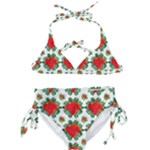 Retro 1880s Flowers Pattern 13 Kids  Classic Bikini Set