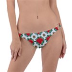 Retro 1880s Flowers Pattern 13 Ring Detail Bikini Bottoms