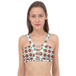 Retro 1880s Flowers Pattern 13 Cage Up Bikini Top