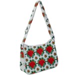 Retro 1880s Flowers Pattern 13 Zip Up Shoulder Bag