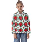 Retro 1880s Flowers Pattern 13 Kids  Half Zip Hoodie