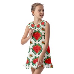 Kids  Pilgrim Collar Ruffle Hem Dress 