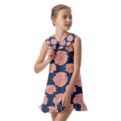 Kids  Pilgrim Collar Ruffle Hem Dress 