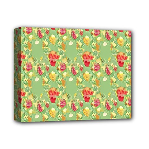 Retro 1880s Flowers Pattern 17 Deluxe Canvas 14  x 11  (Stretched) from ArtsNow.com