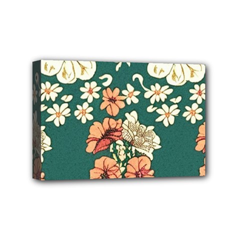 Retro 1880s Flowers Pattern 20 Mini Canvas 6  x 4  (Stretched) from ArtsNow.com