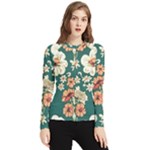 Retro 1880s Flowers Pattern 20 Women s Long Sleeve Rash Guard