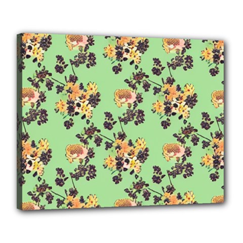 Retro 1880s Flowers Pattern 24 Canvas 20  x 16  (Stretched) from ArtsNow.com