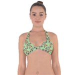 Retro 1880s Flowers Pattern 24 Halter Neck Bikini Top