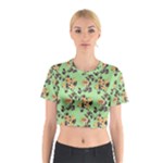 Retro 1880s Flowers Pattern 24 Cotton Crop Top