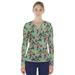 V-Neck Long Sleeve Top 