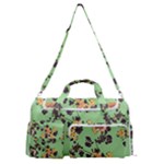 Retro 1880s Flowers Pattern 24 Sports Gym Duffle Bag with Shoe Compartment