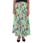 Retro 1880s Flowers Pattern 24 Flared Maxi Skirt