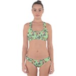 Retro 1880s Flowers Pattern 24 Cross Back Hipster Bikini Set