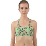 Retro 1880s Flowers Pattern 24 Back Web Sports Bra