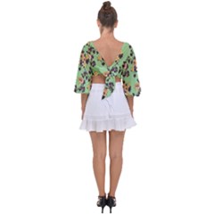 Tie Back Butterfly Sleeve Chiffon Top 